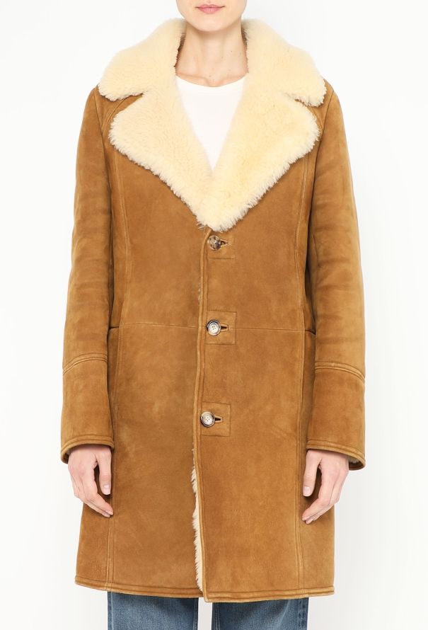 Céline 2019 Suede Shearling Lined Coat - 2