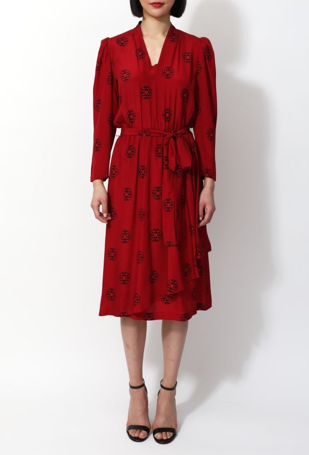 Guy Laroche '70s Graphic Belted Day Dress - 2