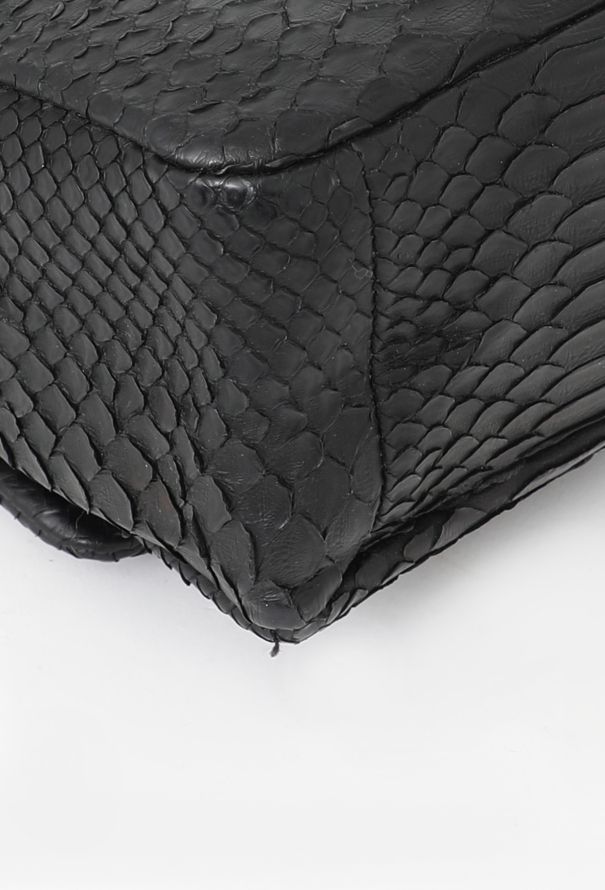 Chanel Matte Python 2.55 Jumbo  So Black Flap Bag - 8