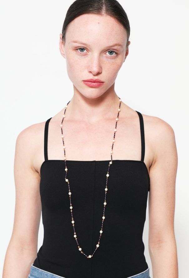 Vintage Fine Jewelry 18k Gold, Enamel & Cultured Pearl Sautoir - 1