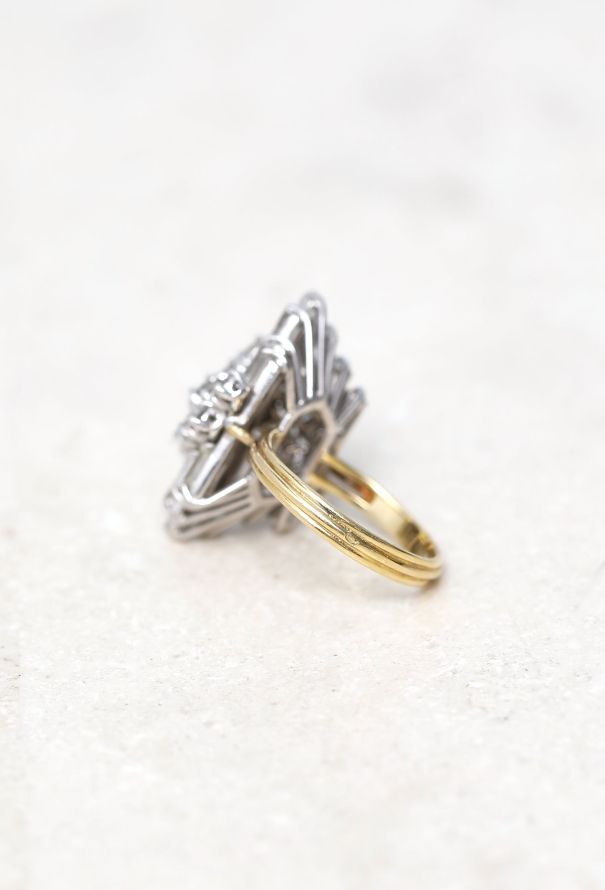 Vintage & Antique 18k Gold & 3 Carats Diamond Ring - 6