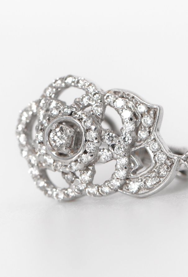 Chanel Sublime 18k White Gold & Diamond Camellia Earrings - 5