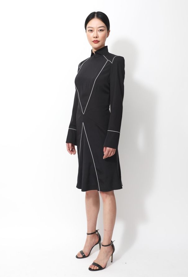 Thierry Mugler 1979 Couture Trimmed Midi Dress - 4