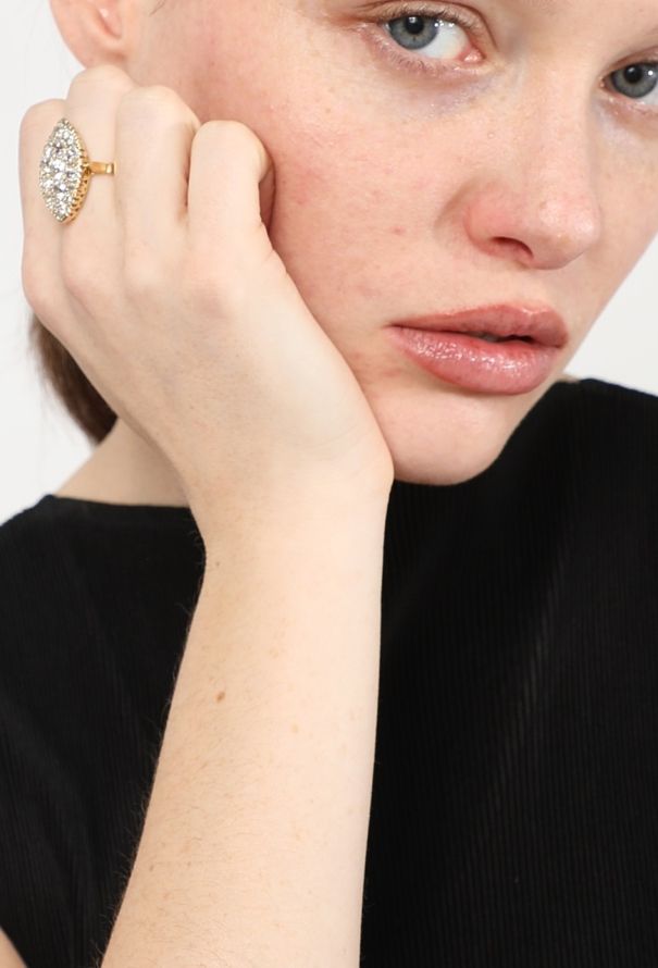 Vintage Fine Jewelry 18k Yellow Gold & Diamond Marquise Ring - 2