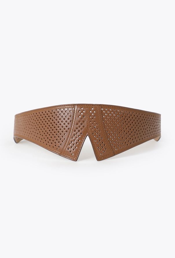 Alaïa 2021 Leather Perforated Corset Belt - 1