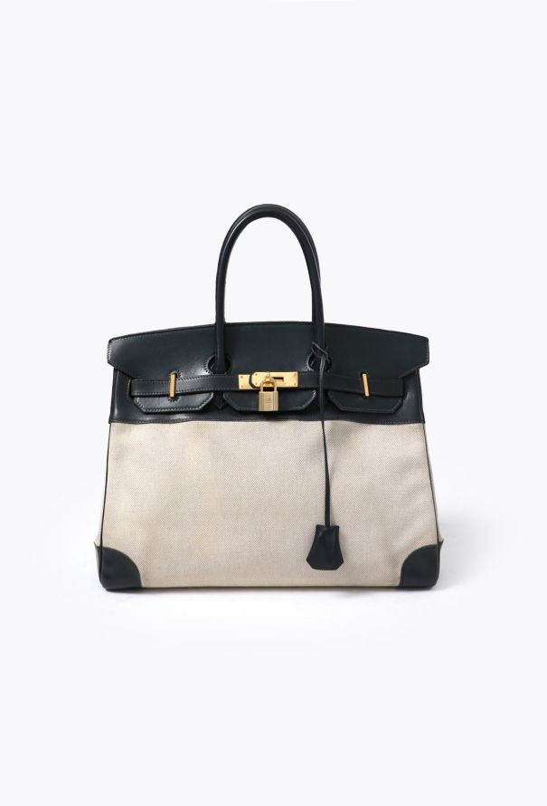 Hermès Exceptional '90s Caban Box & Toile H Birkin 35 - 3