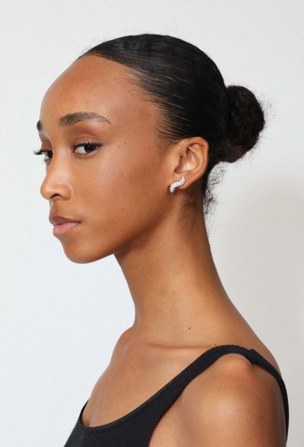 Vintage Fine Jewelry Mathon 18K Gold and Diamond Clip Earrings - 3