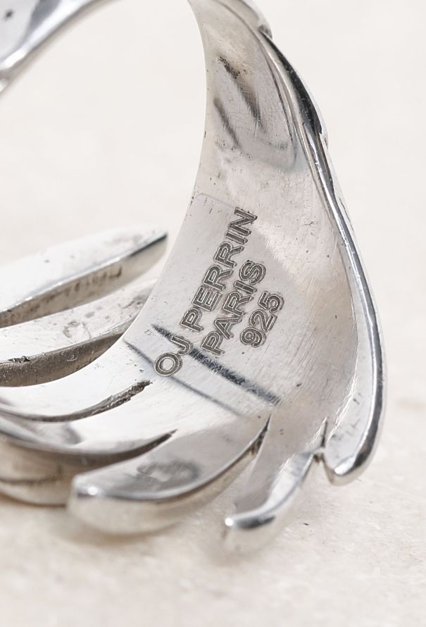 Vintage Fine Jewelry O.J. Perrin Silver Wing Ring - 6