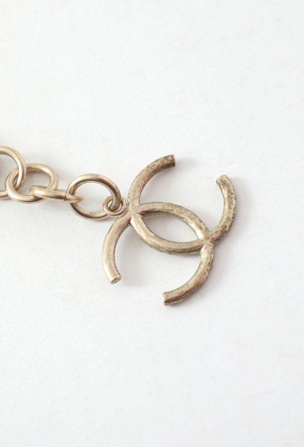 Chanel Hammered Logo Charm Bracelet - 4
