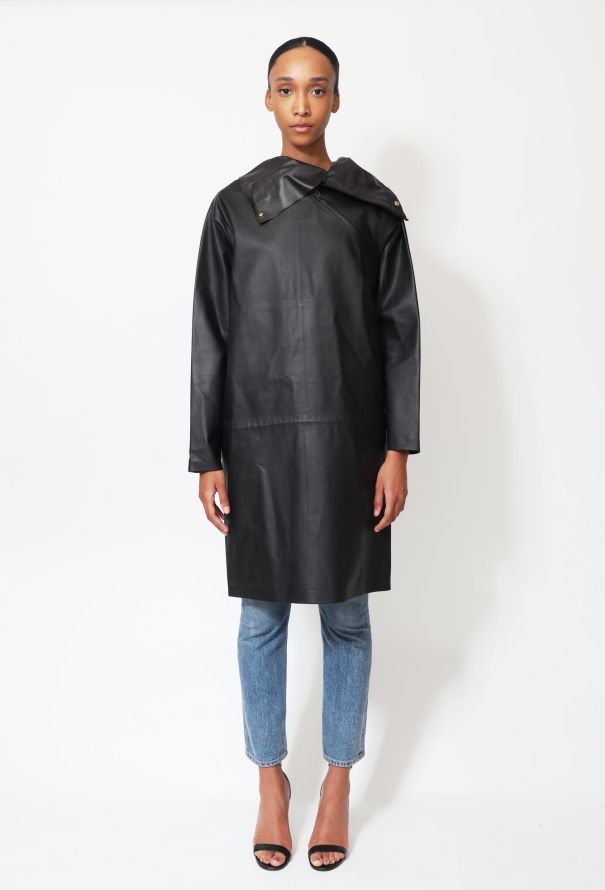 Bottega Veneta S/S 2020 Zip Leather Raincoat - 4