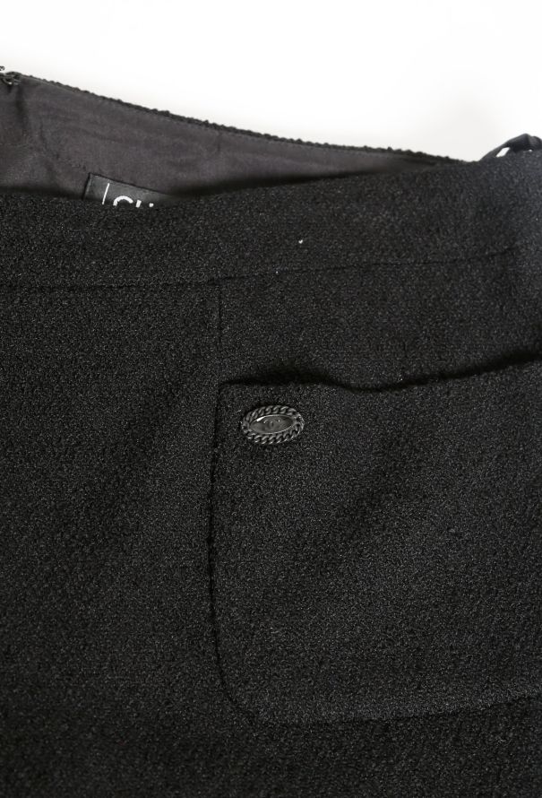 Chanel Bouclé Pleated Wool Skirt - 5