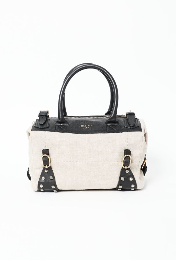 Céline Studded Canvas Boston Bag - 1