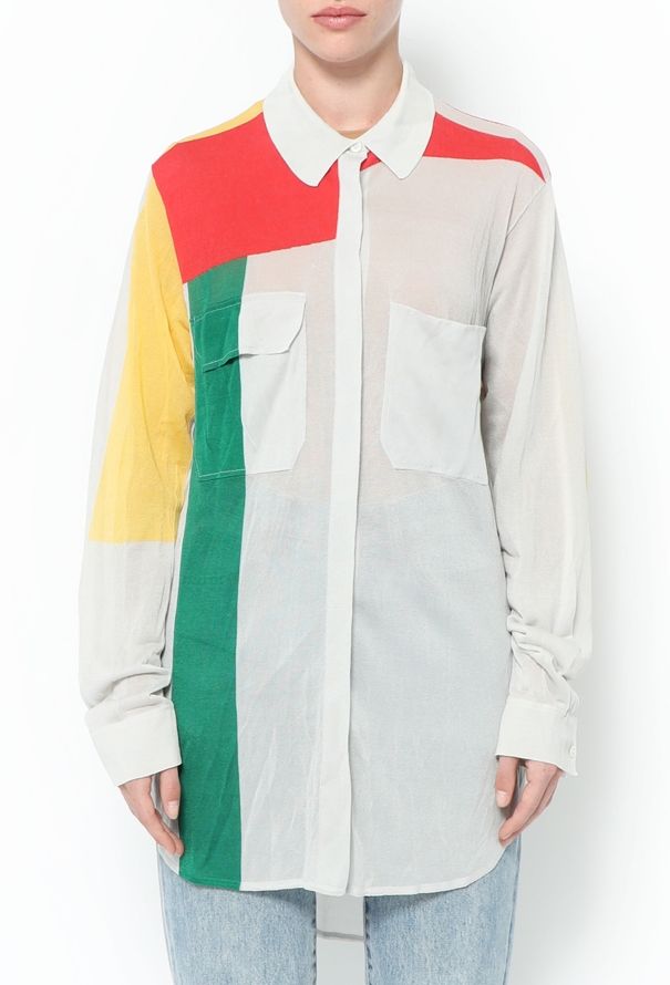 Céline ICONIC S/S 2018 Colorblock Silk Blouse - 1