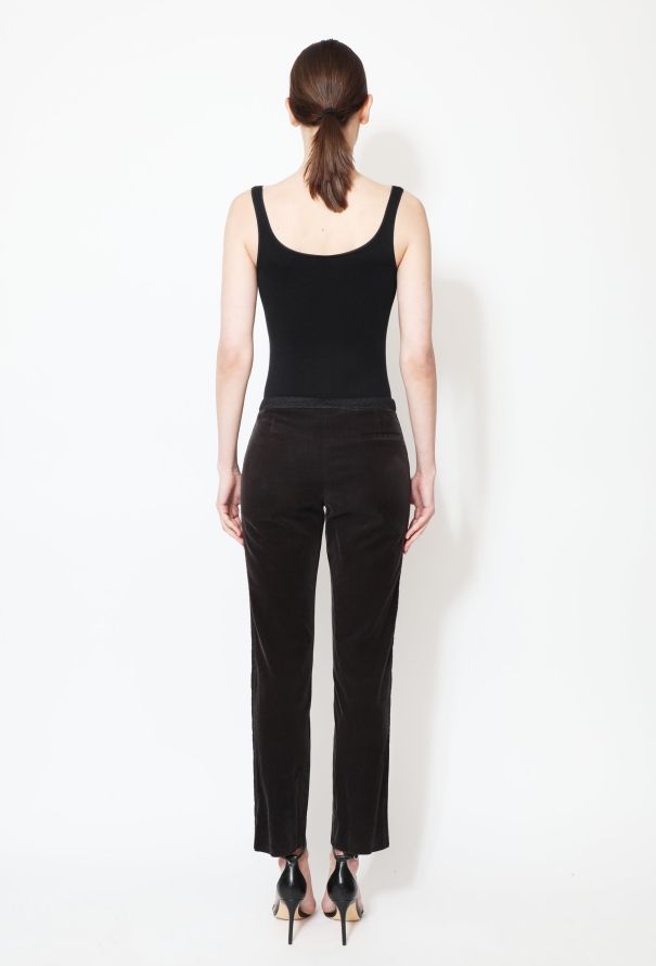 Chanel Quilted 'CC' Trim Corduroy Trousers - 4