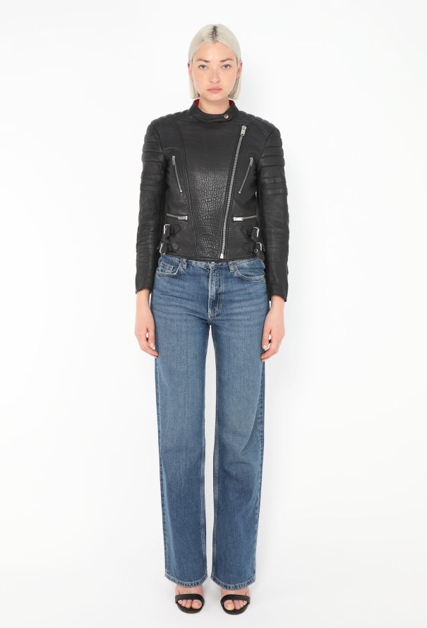 Céline Distressed Lambskin Biker Jacket - 3