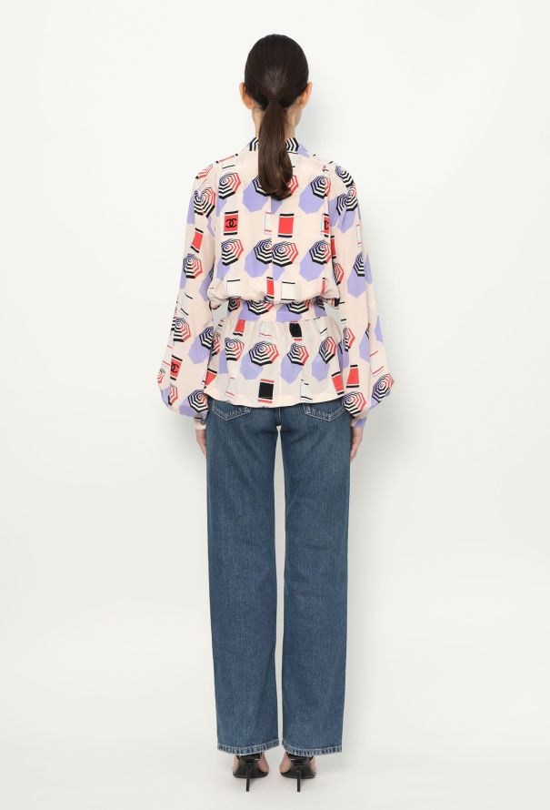 Chanel S/S 2019 Printed Silk Blouse - 5