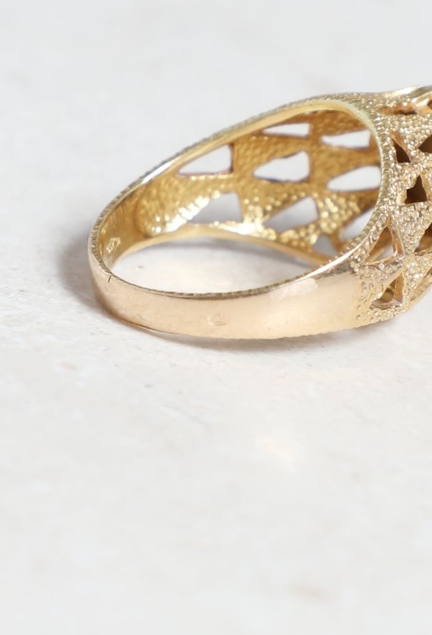 Vintage Fine Jewelry 18k Yellow Gold and Tiger's Eye Ring - 7