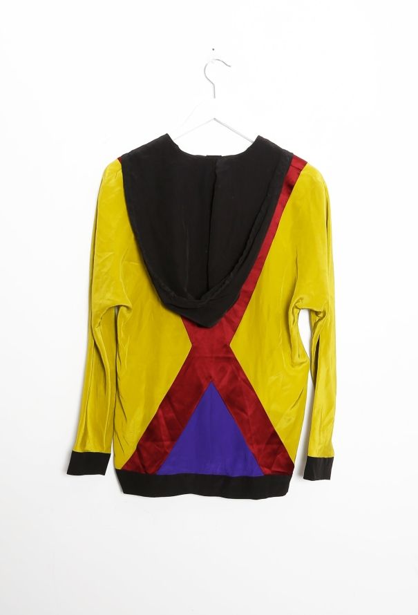 Jean Paul Gaultier 2007 Colorblock Hooded Silk Top - 7