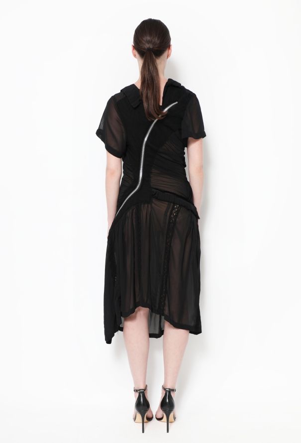 Junya Watanabe Asymmetrical Pleated Zip Dress - 2