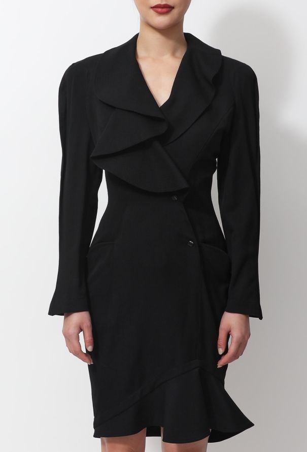 Thierry Mugler Vintage Ruffled Smoking Dress - 3