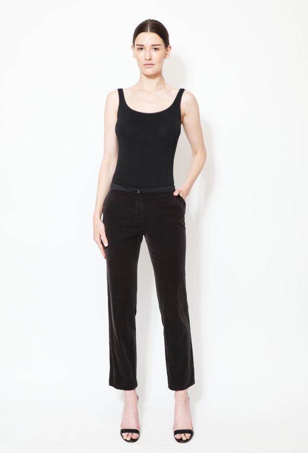 Chanel Quilted 'CC' Trim Corduroy Trousers - 3