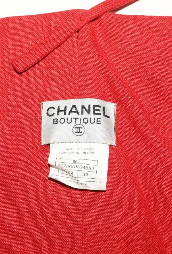 Chanel S/S 1996 Linen 'CC' Halter Dress - 5