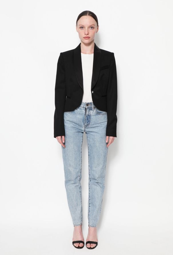 Azzaro 2020 Cropped Smoking Blazer - 3