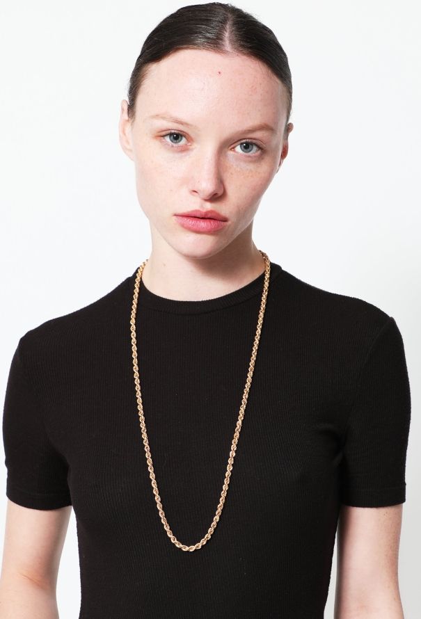 Vintage Fine Jewelry 18k Gold Twisted Sautoir - 1