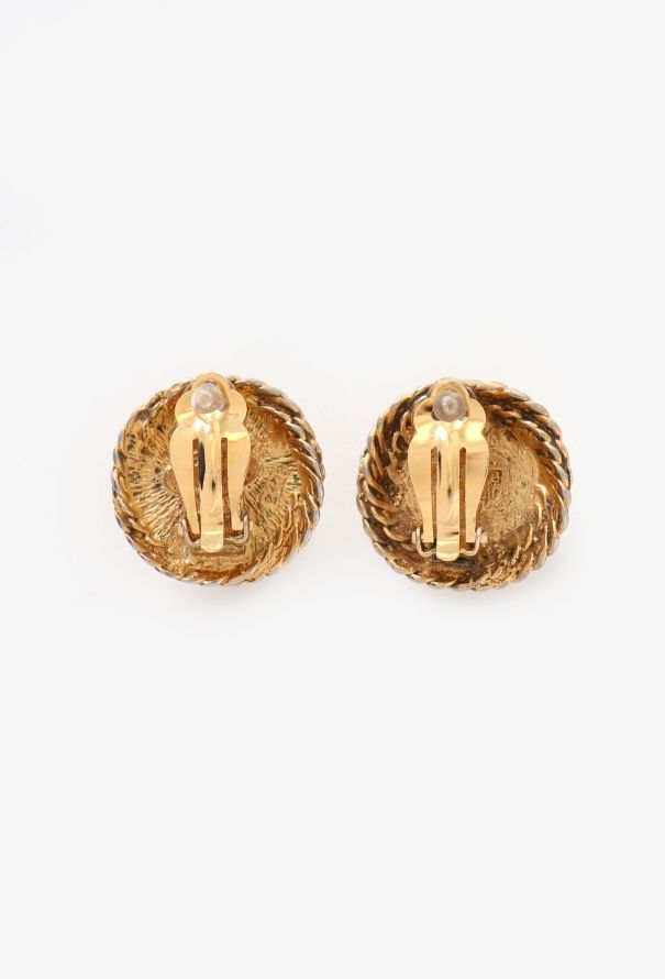 Chanel Vintage Chainlink Pearl Clip Earrings - 3