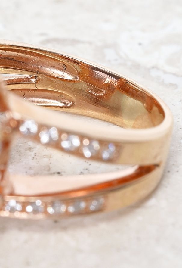 Vintage Fine Jewelry 18k Rose Gold, Diamond & Amethyst Ring - 6