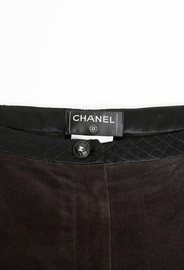 Chanel Quilted 'CC' Trim Corduroy Trousers - 5