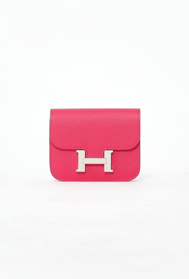 Hermès Rose Mexico Epsom Constance Slim Wallet & Belt - 1
