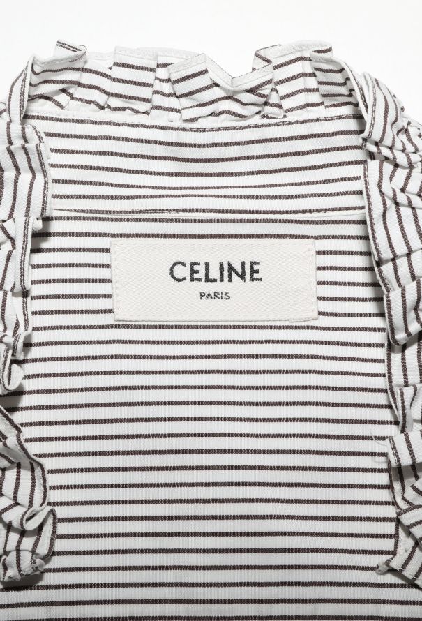 Céline 2019 Ruffled Pinstripe Shirt - 5
