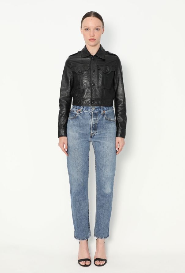 Céline S/S 2020 Cropped Lambskin Jacket - 3