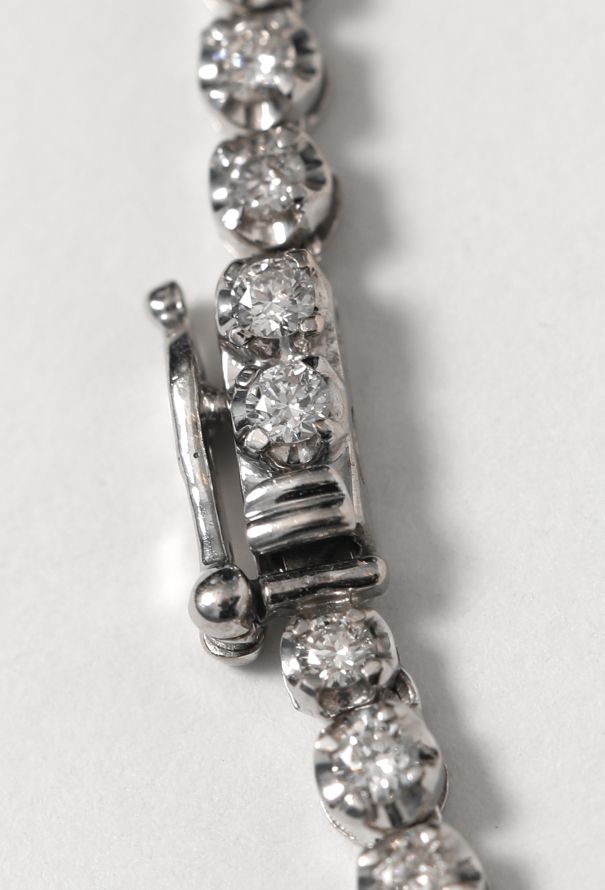 Vintage Fine Jewelry 18k White Gold & 7.5 Carats Diamond Necklace - 4