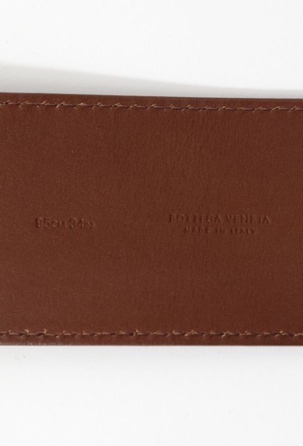 Bottega Veneta Engraved Leather Buckle Belt - 5