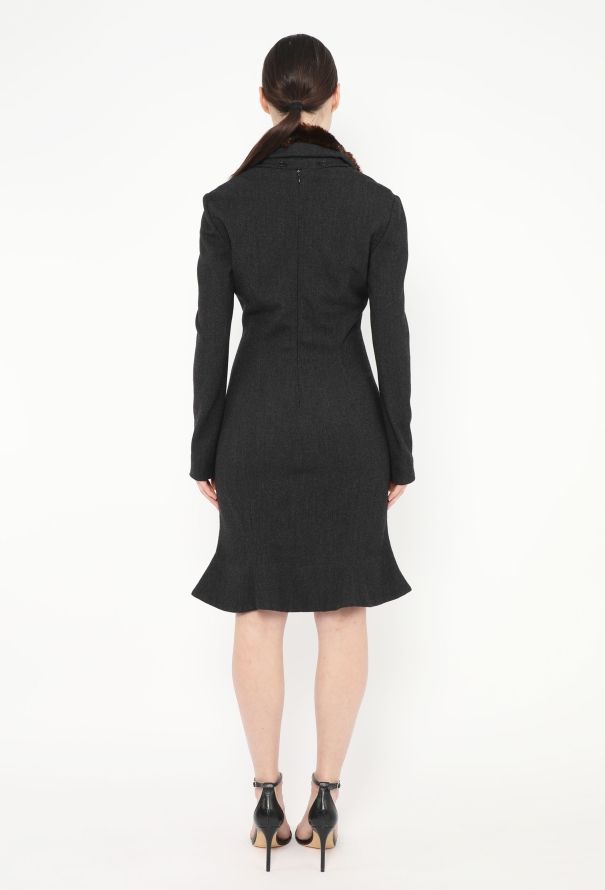 Vivienne Westwood F/W 1994 Fluted Fur Collar Dress - 6