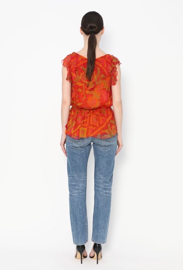 Dior 2006 Ruffled Chiffon Top - 4