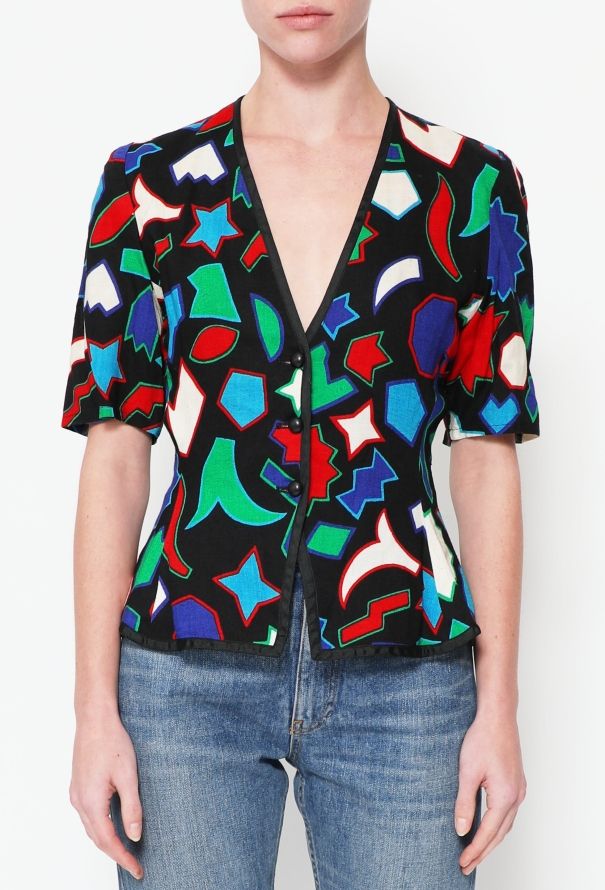 Saint Laurent COLLECTOR S/S 1983 Abstract 'Matisse' Top - 4