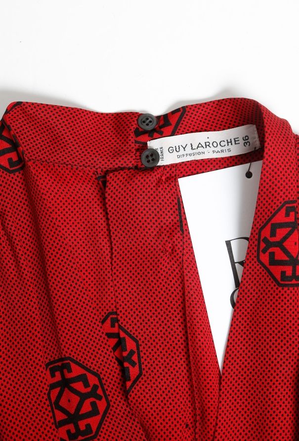 Guy Laroche '70s Graphic Belted Day Dress - 6