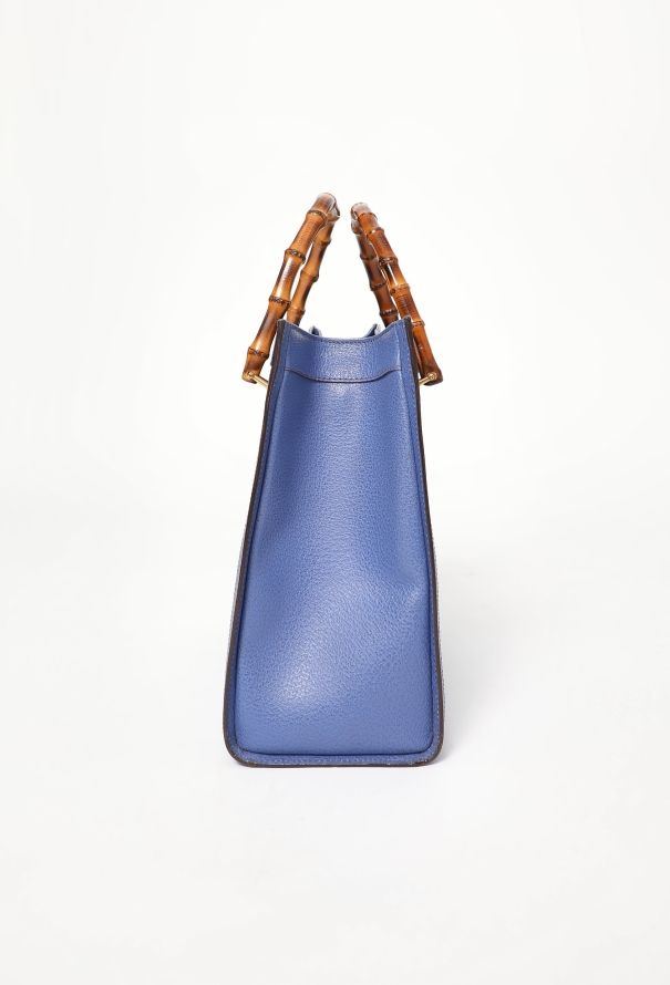 Gucci Blue Diana Bamboo Tote Bag - 4