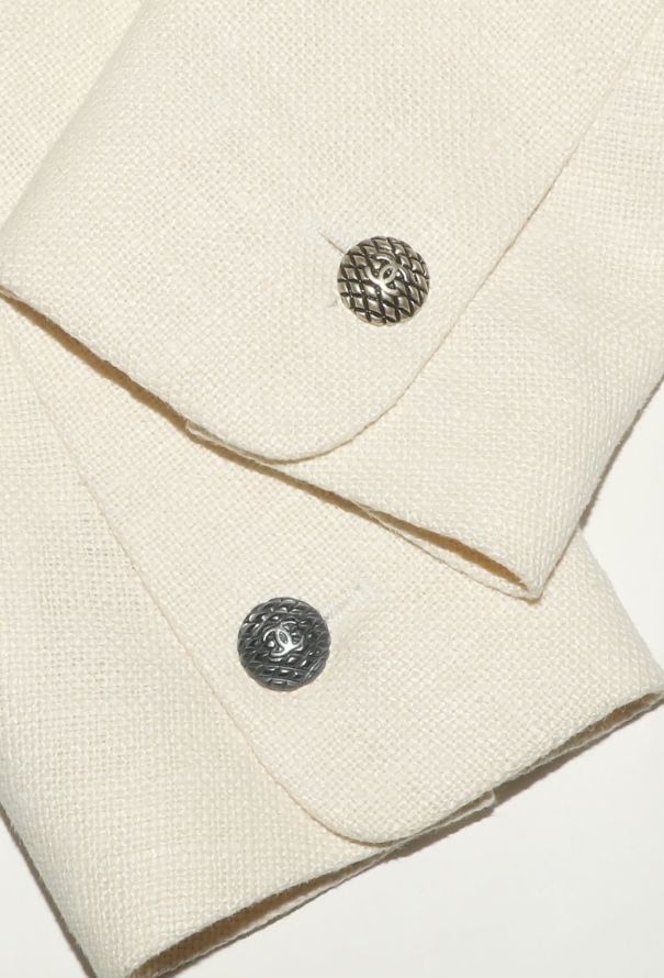 Chanel 1998 Linen 'CC' Button Jacket - 7