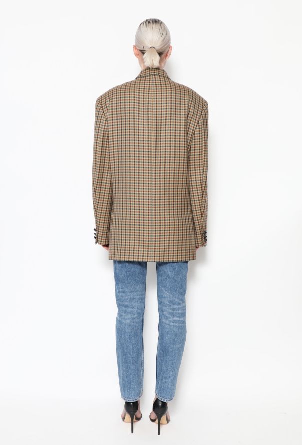 Checkered Wool Twill Blazer - 4