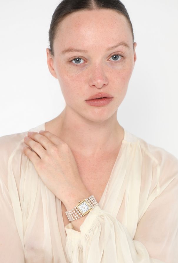 Chanel '80s Mademoiselle 18K Yellow Gold & Pearl Watch - 4