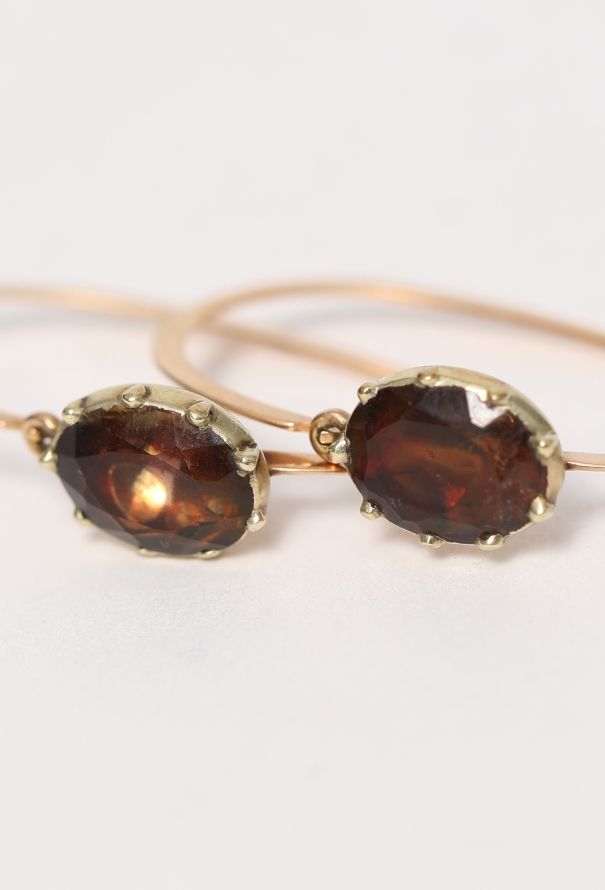 Vintage Fine Jewelry 18k Yellow Gold & Gemstone Earrings - 7