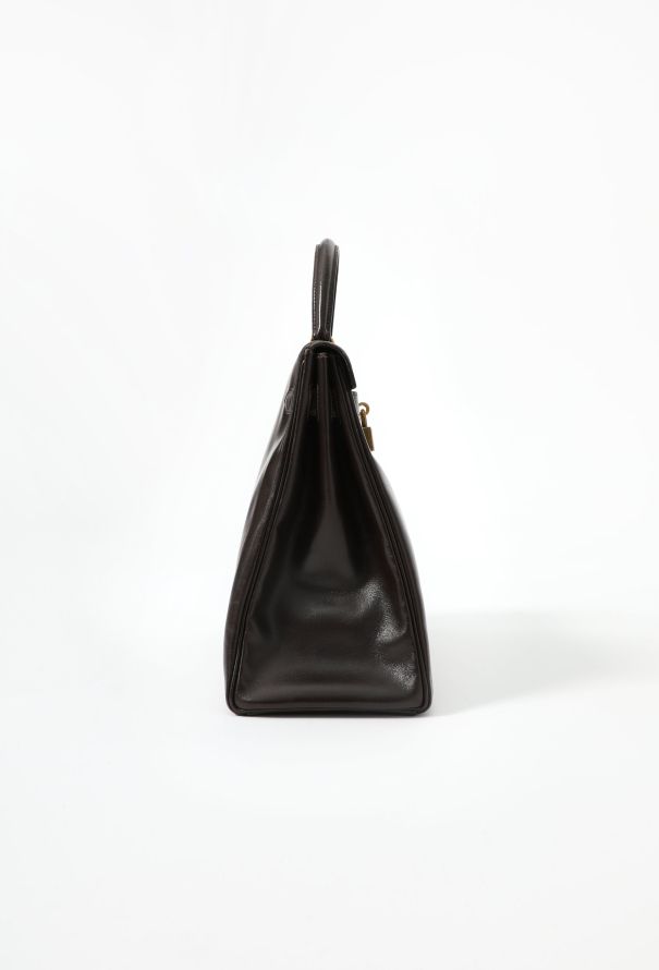 Hermès '70s Brown Box Kelly Retourné 35 - 5