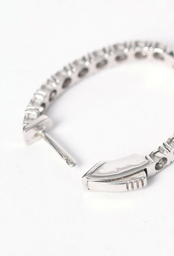 Modern Fine Jewelry 18K White Gold & Diamond Inside-Out Hoop Earrings - 5