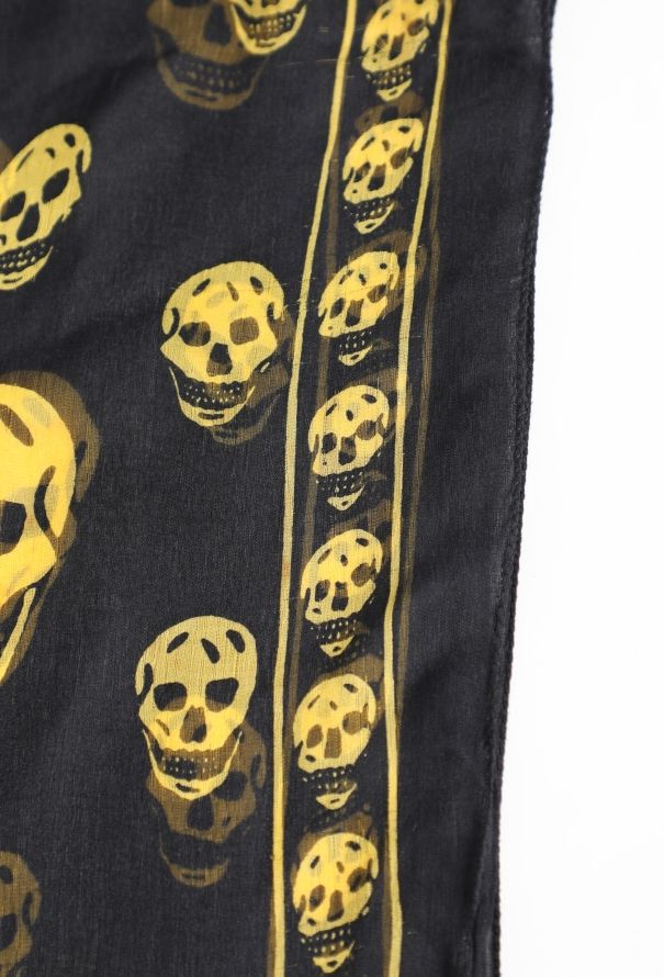 Alexander McQueen Early 2000s Chiffon Skull Scarf - 5