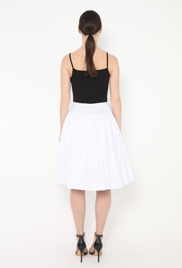 Alaïa Piqué Pleated Skater Skirt - 4