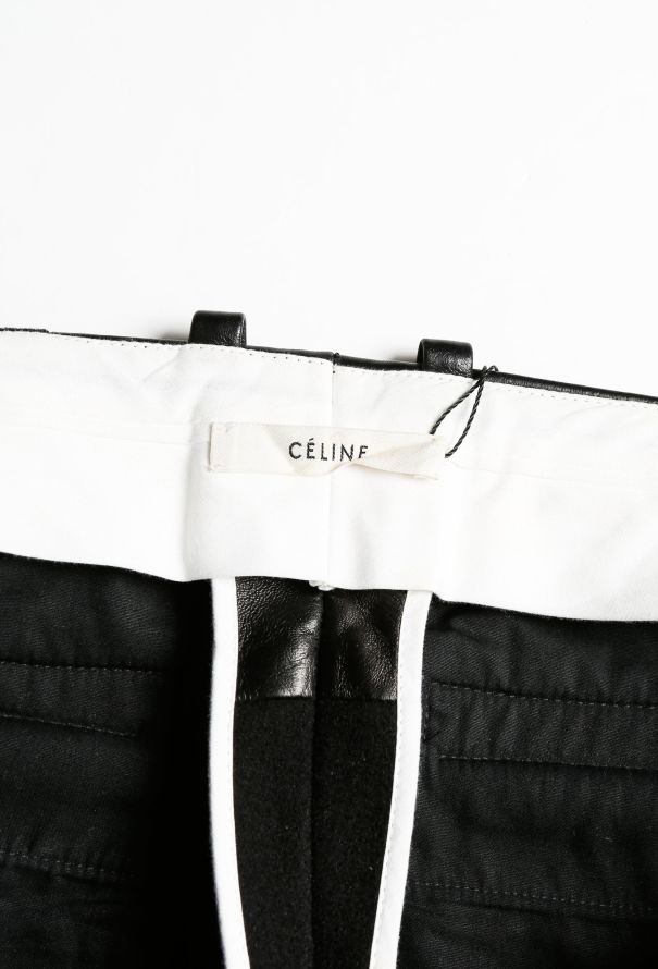 Céline F/W 2011 Wool Leather Trim Trousers - 5
